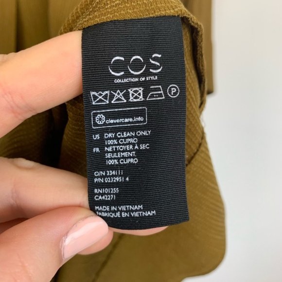 New COS tailored surplice faux wrap v-neck empire waist relaxed popover blouse - Picture 7 of 7